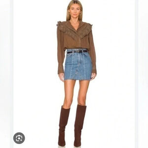 New Free People Hit The Road Button Down Top